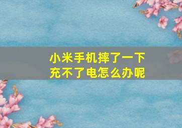 小米手机摔了一下充不了电怎么办呢