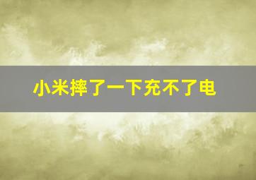 小米摔了一下充不了电