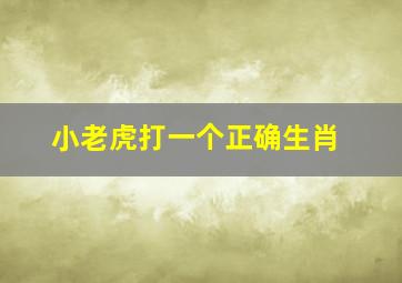 小老虎打一个正确生肖