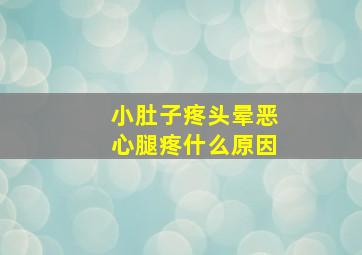 小肚子疼头晕恶心腿疼什么原因