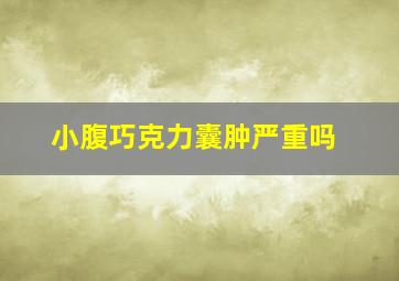 小腹巧克力囊肿严重吗