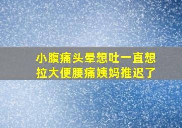 小腹痛头晕想吐一直想拉大便腰痛姨妈推迟了