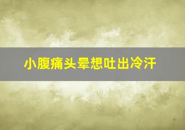 小腹痛头晕想吐出冷汗