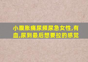 小腹胀痛尿频尿急女性,有血,尿到最后想要拉的感觉