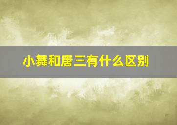 小舞和唐三有什么区别