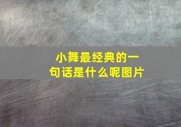 小舞最经典的一句话是什么呢图片