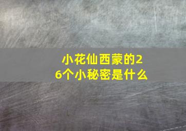 小花仙西蒙的26个小秘密是什么