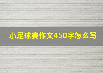 小足球赛作文450字怎么写