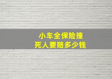 小车全保险撞死人要赔多少钱