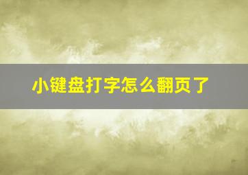 小键盘打字怎么翻页了