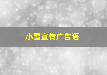 小雪宣传广告语