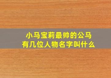 小马宝莉最帅的公马有几位人物名字叫什么