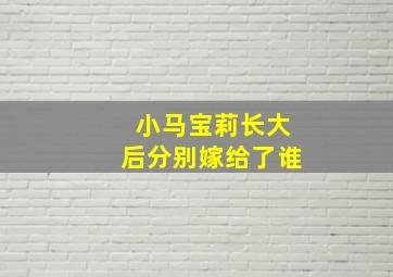 小马宝莉长大后分别嫁给了谁