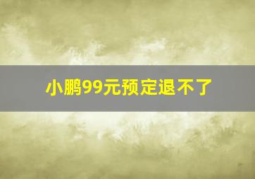 小鹏99元预定退不了