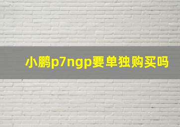 小鹏p7ngp要单独购买吗