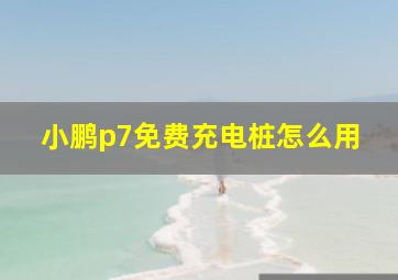 小鹏p7免费充电桩怎么用