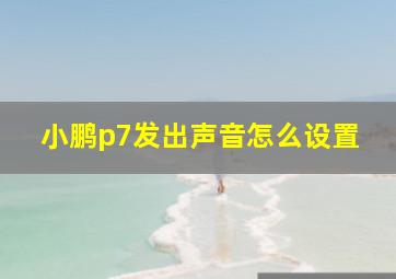 小鹏p7发出声音怎么设置