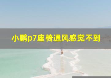 小鹏p7座椅通风感觉不到