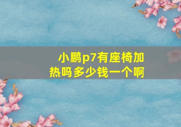 小鹏p7有座椅加热吗多少钱一个啊