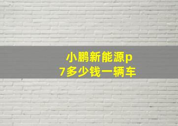 小鹏新能源p7多少钱一辆车