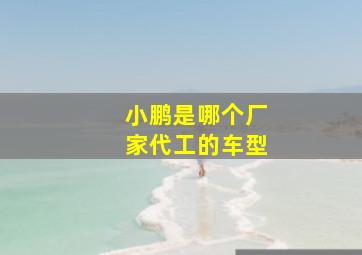 小鹏是哪个厂家代工的车型