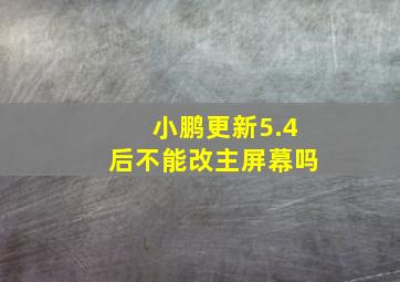 小鹏更新5.4后不能改主屏幕吗