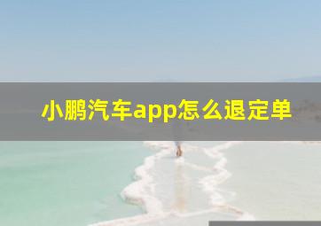 小鹏汽车app怎么退定单