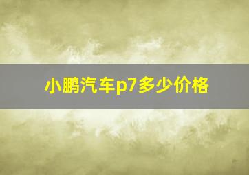 小鹏汽车p7多少价格