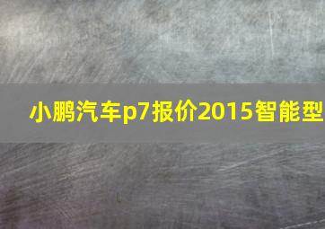 小鹏汽车p7报价2015智能型