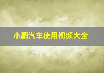 小鹏汽车使用视频大全