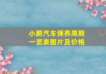 小鹏汽车保养周期一览表图片及价格