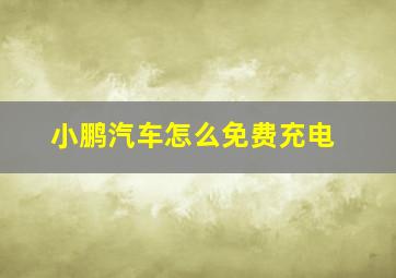 小鹏汽车怎么免费充电