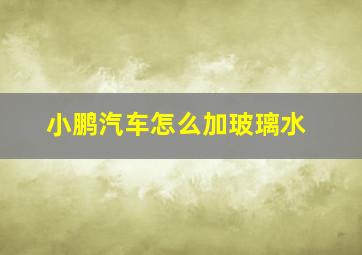 小鹏汽车怎么加玻璃水