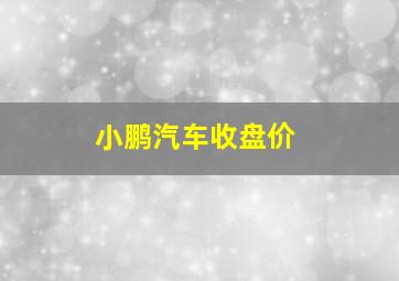 小鹏汽车收盘价