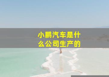 小鹏汽车是什么公司生产的