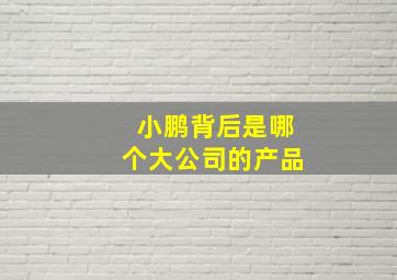 小鹏背后是哪个大公司的产品