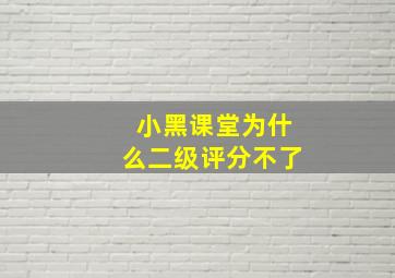 小黑课堂为什么二级评分不了