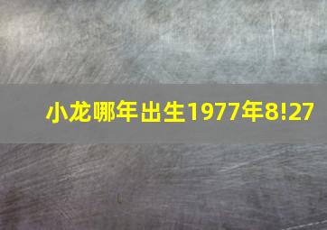 小龙哪年出生1977年8!27