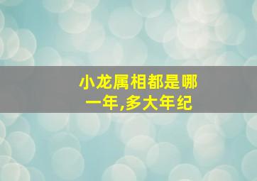 小龙属相都是哪一年,多大年纪