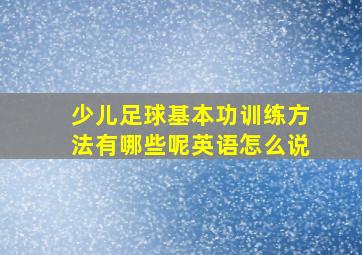 少儿足球基本功训练方法有哪些呢英语怎么说