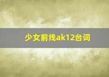 少女前线ak12台词