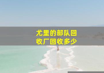 尤里的部队回收厂回收多少