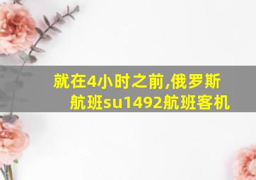 就在4小时之前,俄罗斯航班su1492航班客机