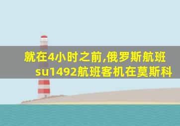 就在4小时之前,俄罗斯航班su1492航班客机在莫斯科