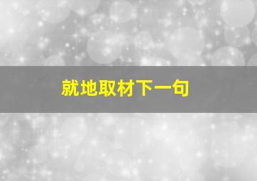 就地取材下一句