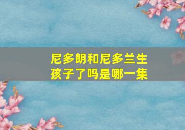 尼多朗和尼多兰生孩子了吗是哪一集