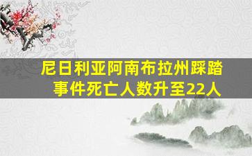 尼日利亚阿南布拉州踩踏事件死亡人数升至22人