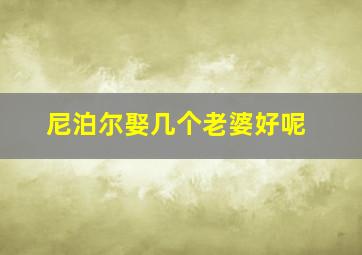 尼泊尔娶几个老婆好呢