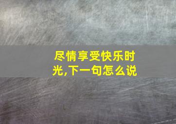 尽情享受快乐时光,下一句怎么说