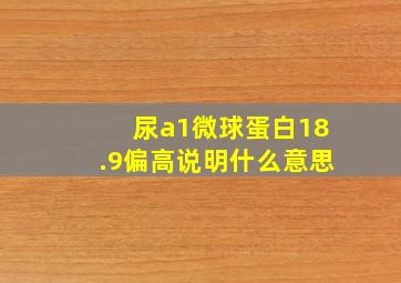 尿a1微球蛋白18.9偏高说明什么意思